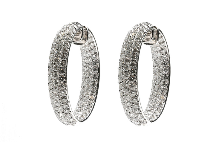 Inside Outside Diamond Pave Hoops