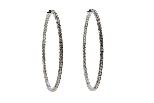 Large Inside Outside Diamond Pave Hoops