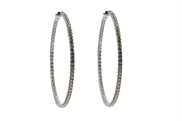 Large Inside Outside Diamond Pave Hoops