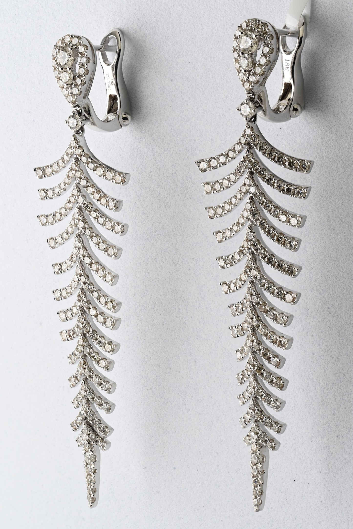 Diamond "Fern" Drop Earrings