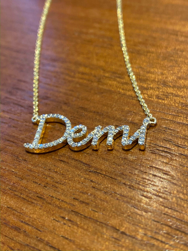 Custom Diamond Script Necklace