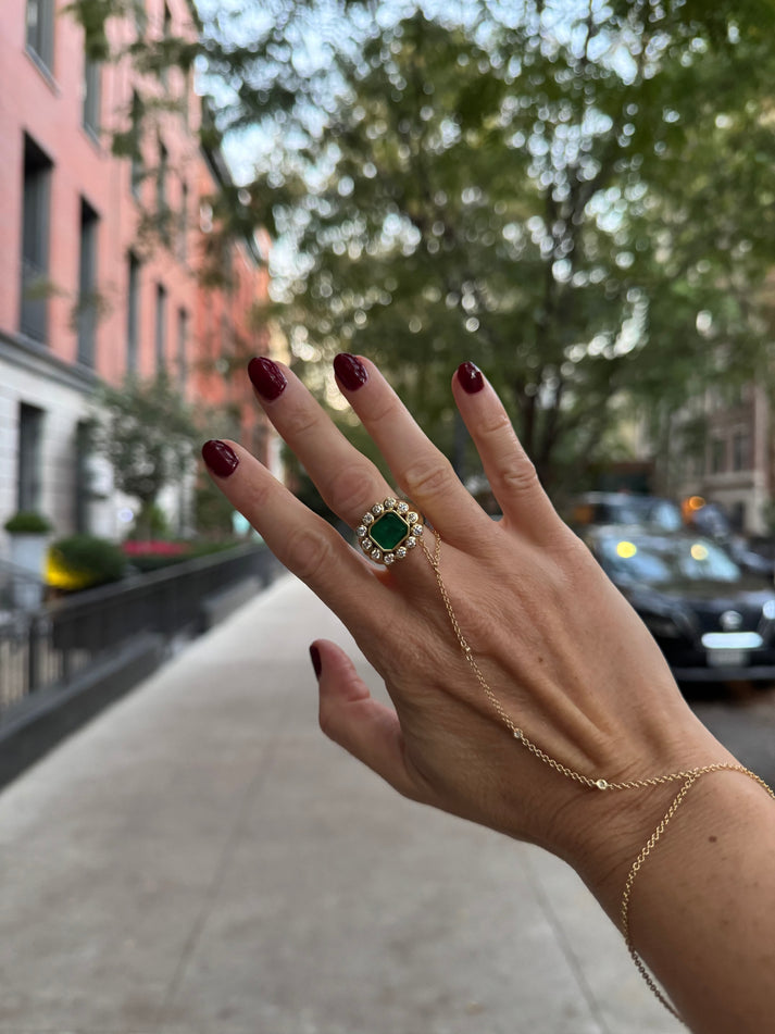 Emerald and Diamond Cocktail Ring