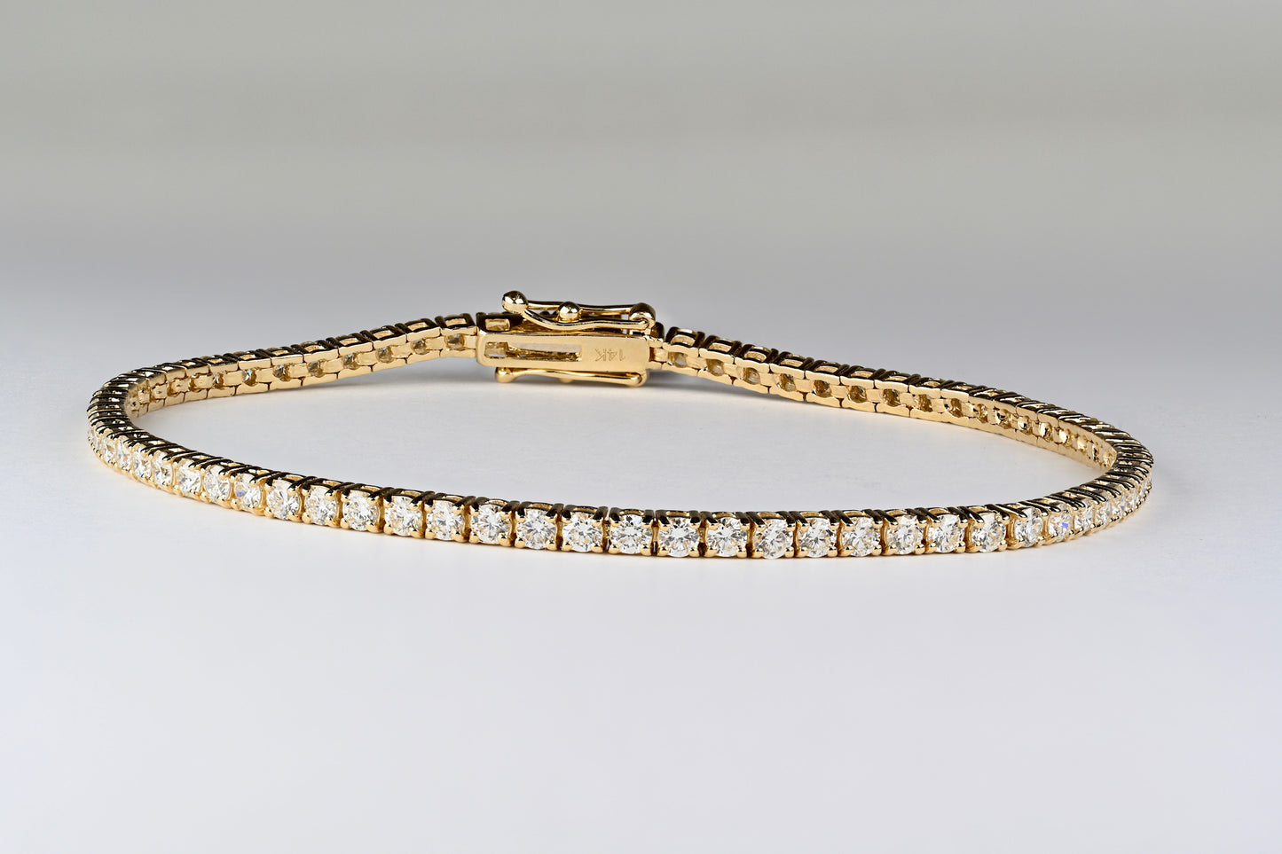 Three Carat Classic Tennis Bracelet (yellow gold)