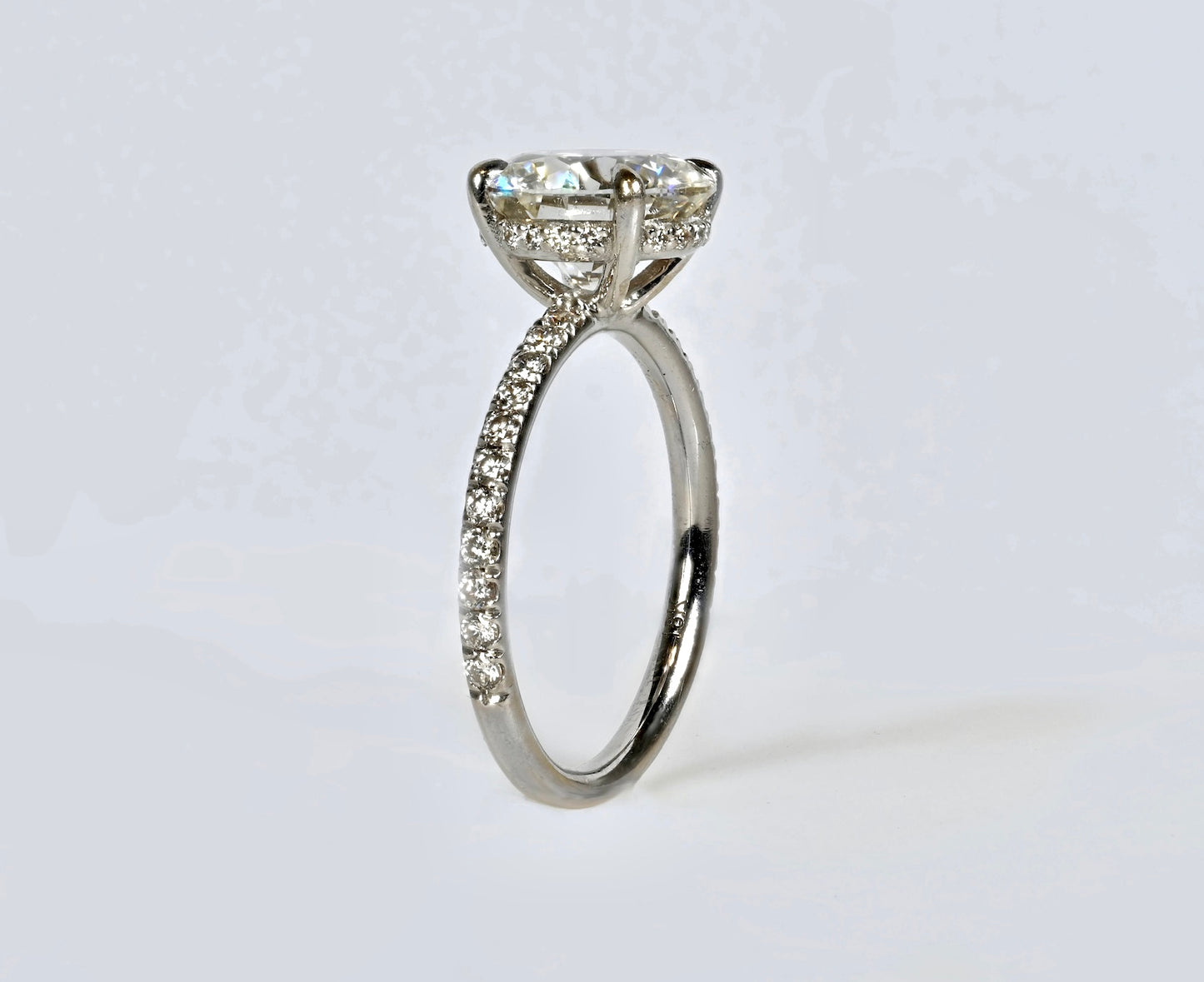 3 Carat Round with Diamond Shank