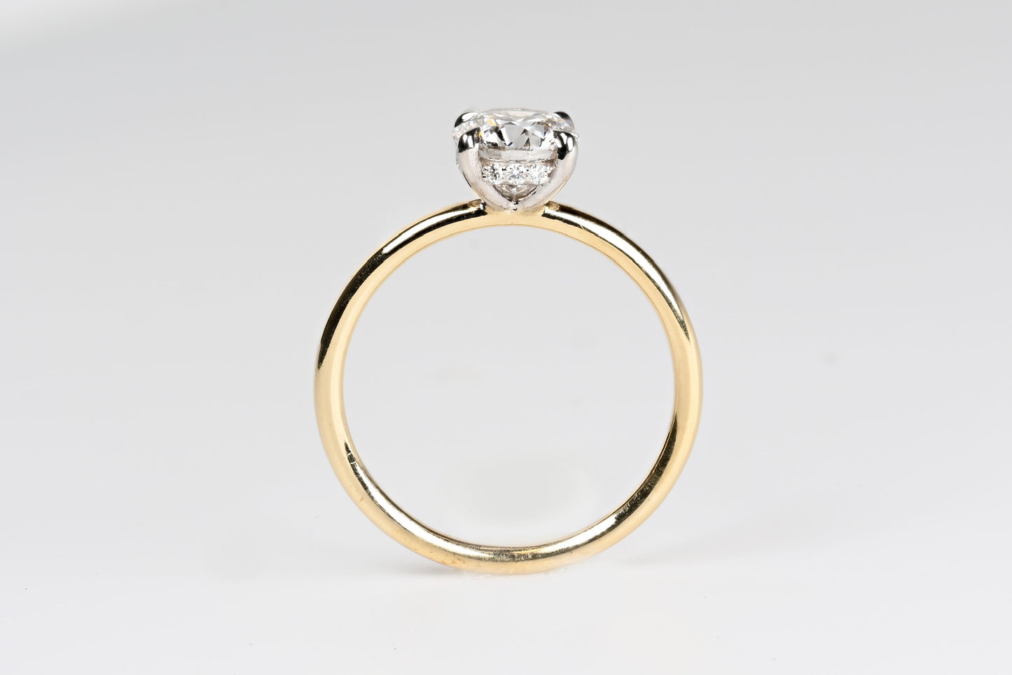 1.07ct Round Hidden Halo Solitaire in Yellow Gold