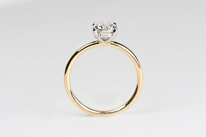 1.07ct Round Hidden Halo Solitaire in Yellow Gold