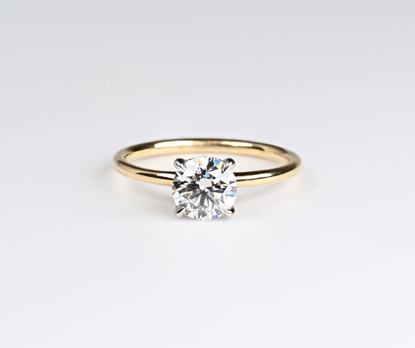 1.07ct Round Hidden Halo Solitaire in Yellow Gold