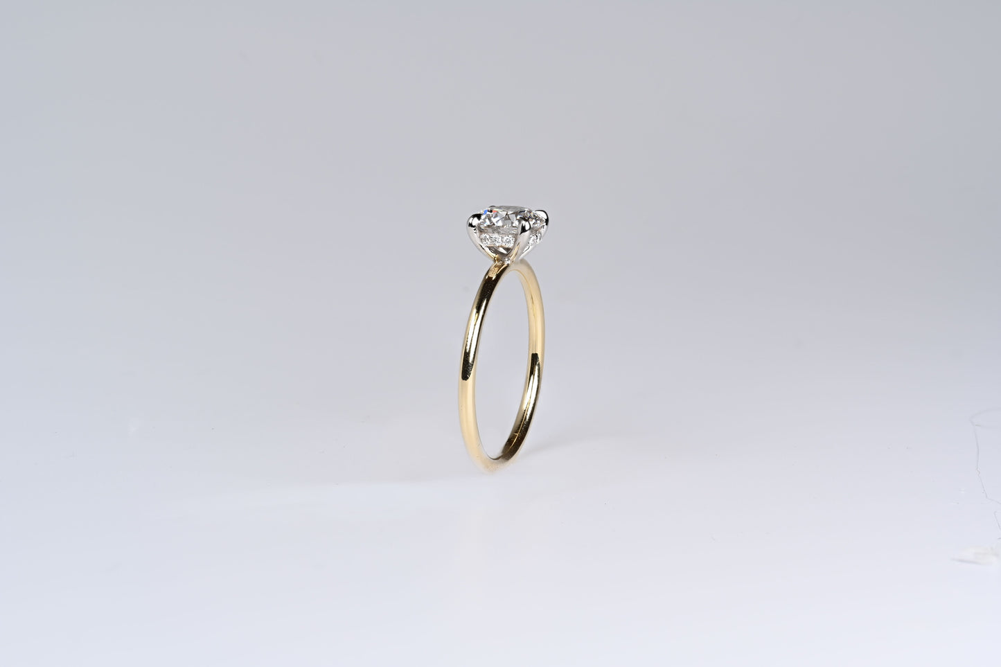 1.07ct Round Hidden Halo Solitaire in Yellow Gold