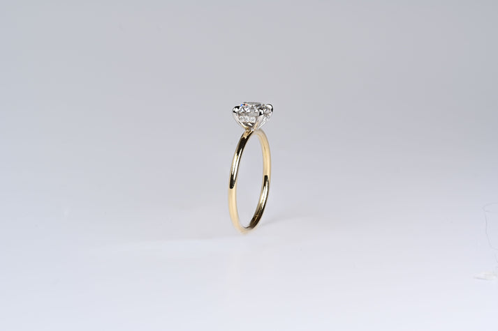 1.07ct Round Hidden Halo Solitaire in Yellow Gold