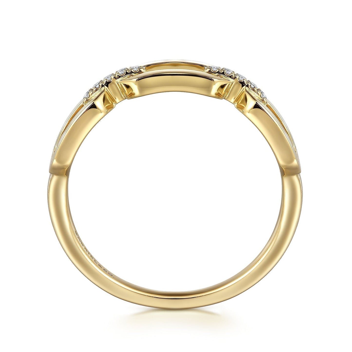 14K Yellow Gold Diamond Link Chain Ladies Ring LR52499Y45JJ