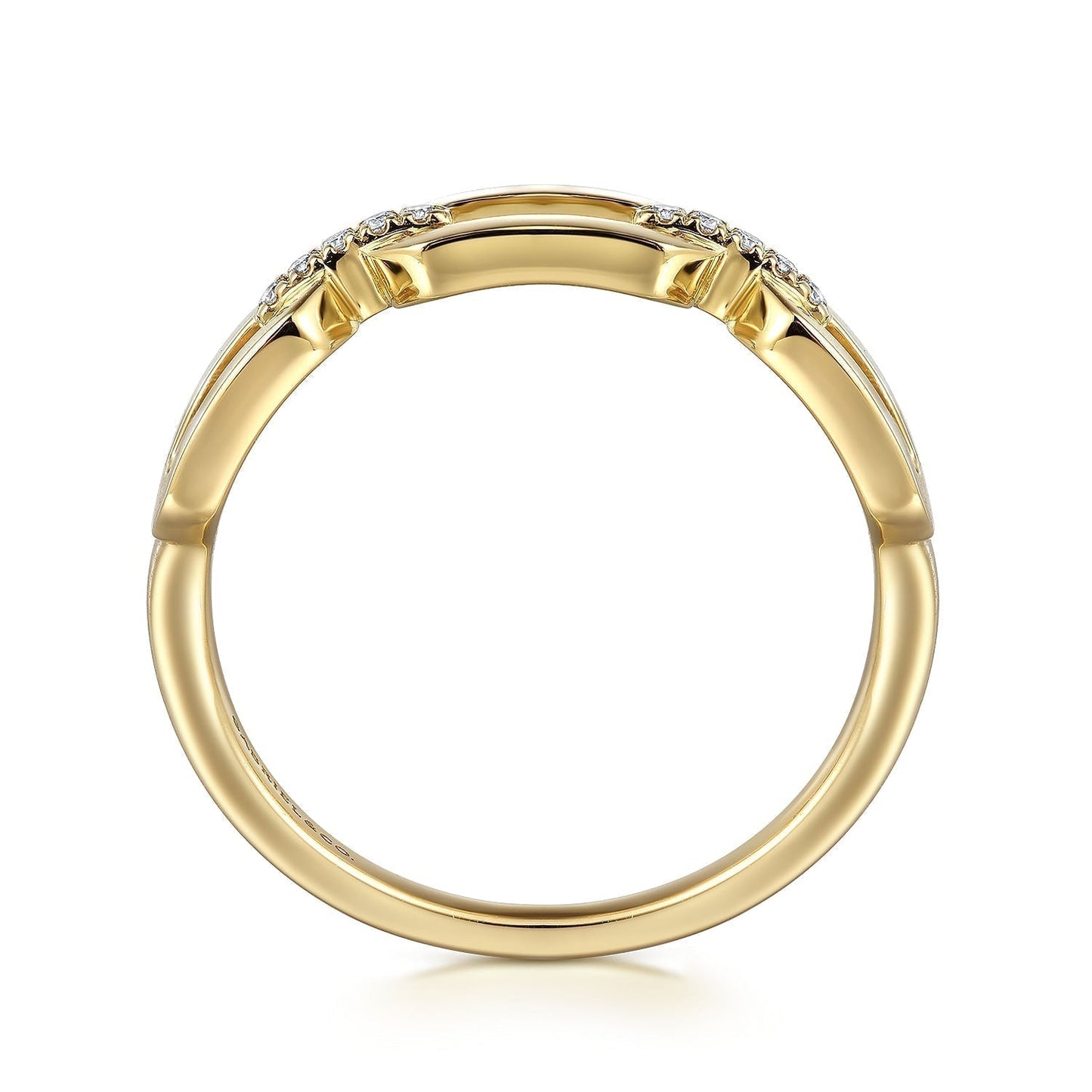 14K Yellow Gold Diamond Link Chain Ladies Ring LR52499Y45JJ
