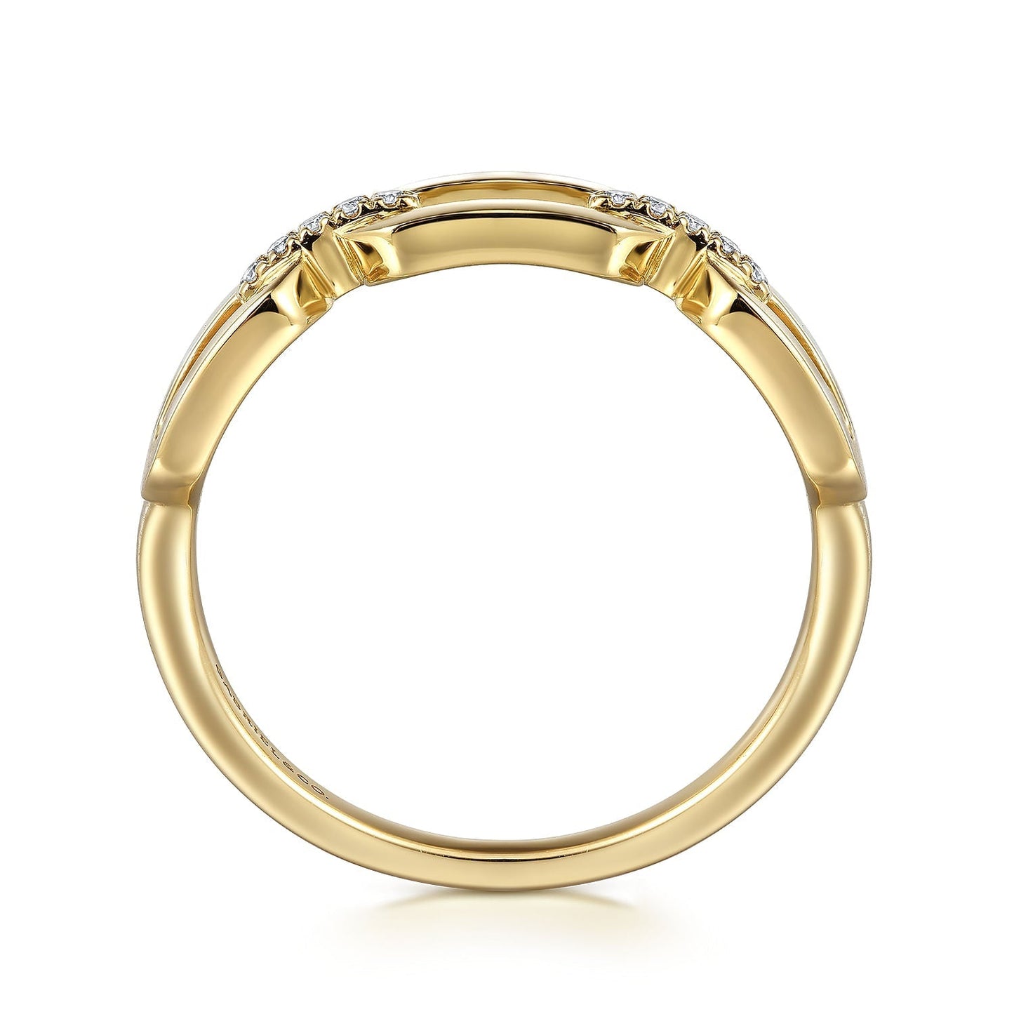 14K Yellow Gold Diamond Link Chain Ladies Ring LR52499Y45JJ