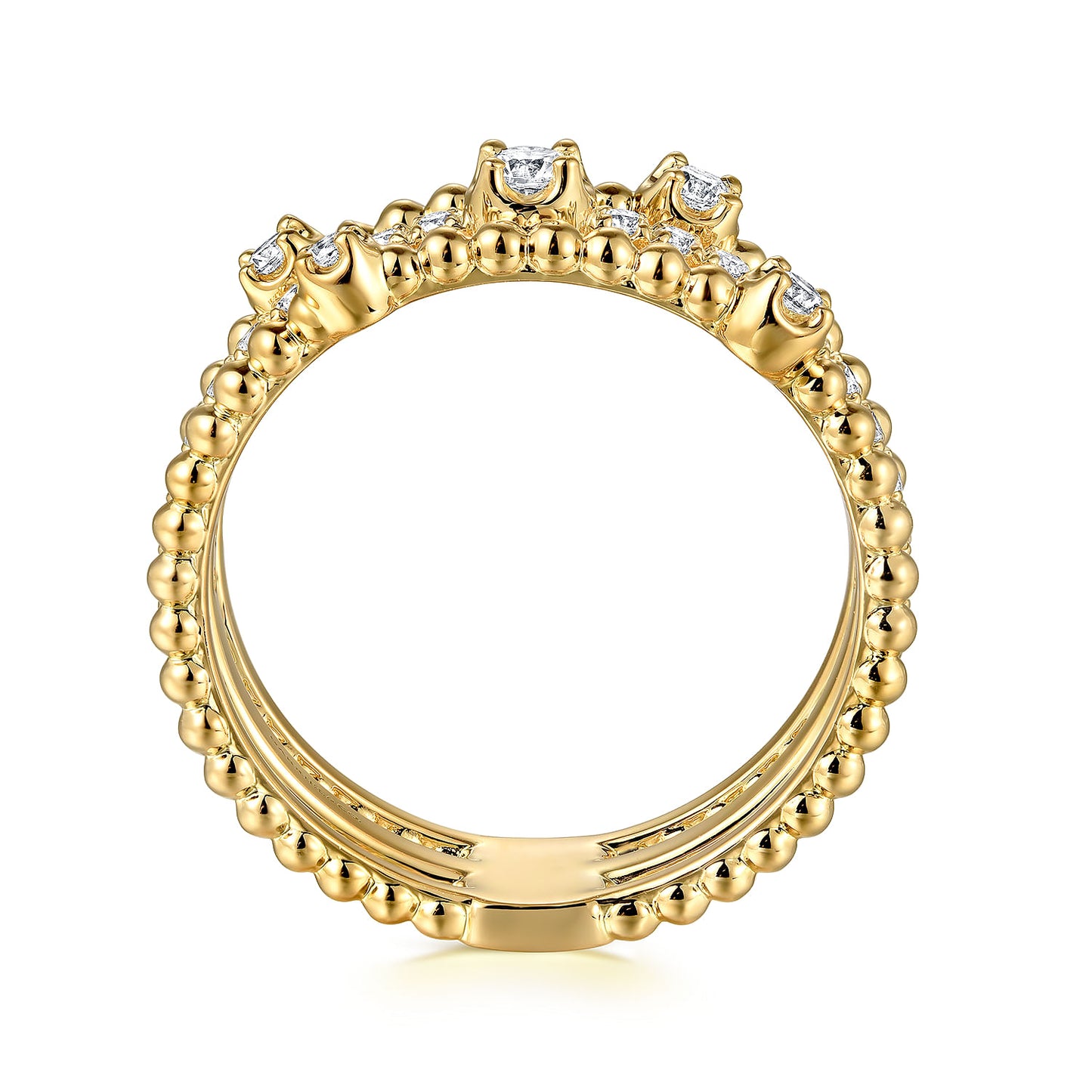 14K Yellow Gold Diamond Easy Stackable Bujukan Ladies Ring LR52555Y45JJ