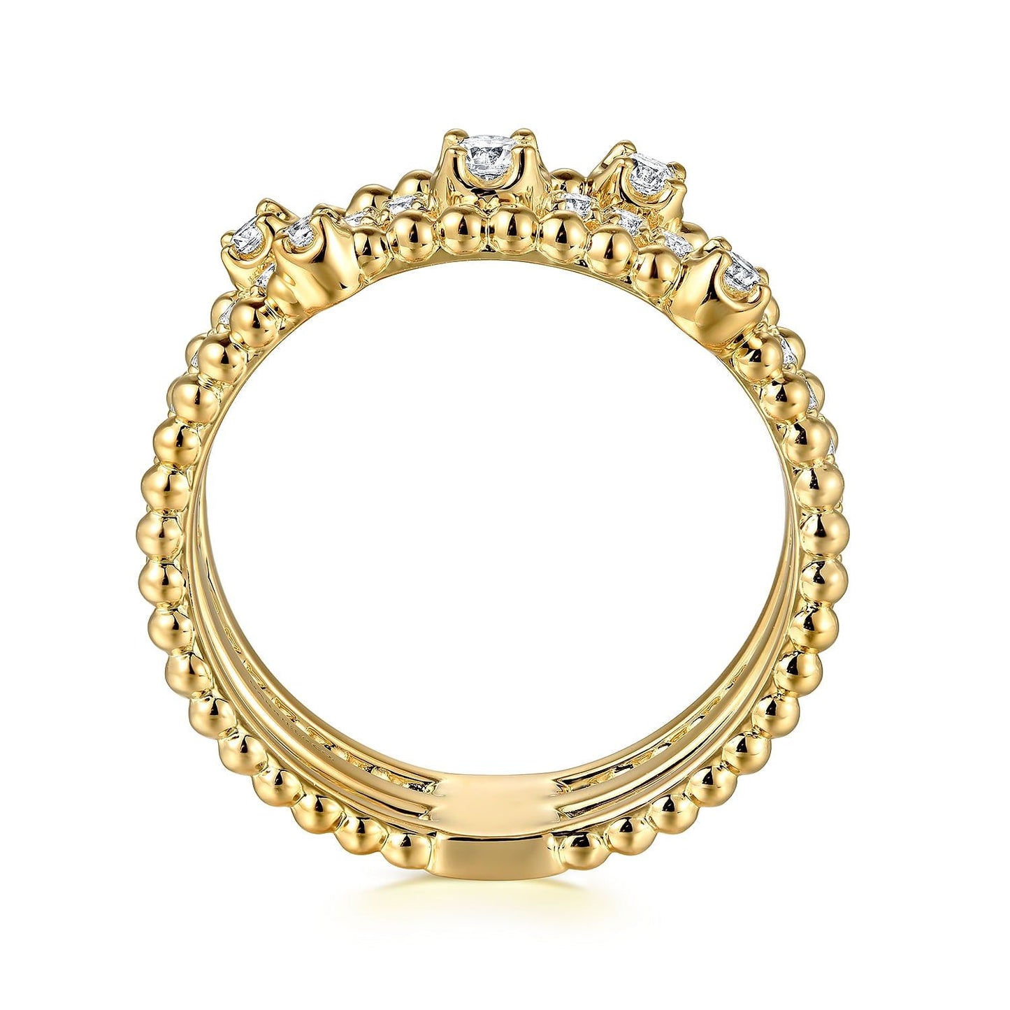 14K Yellow Gold Diamond Easy Stackable Bujukan Ladies Ring LR52555Y45JJ