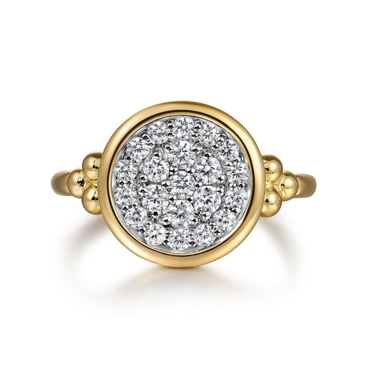 14K White and Yellow Gold Diamond Pavé Bujukan Ladies Ring LR52556M45JJ - Dejaun Jewelers