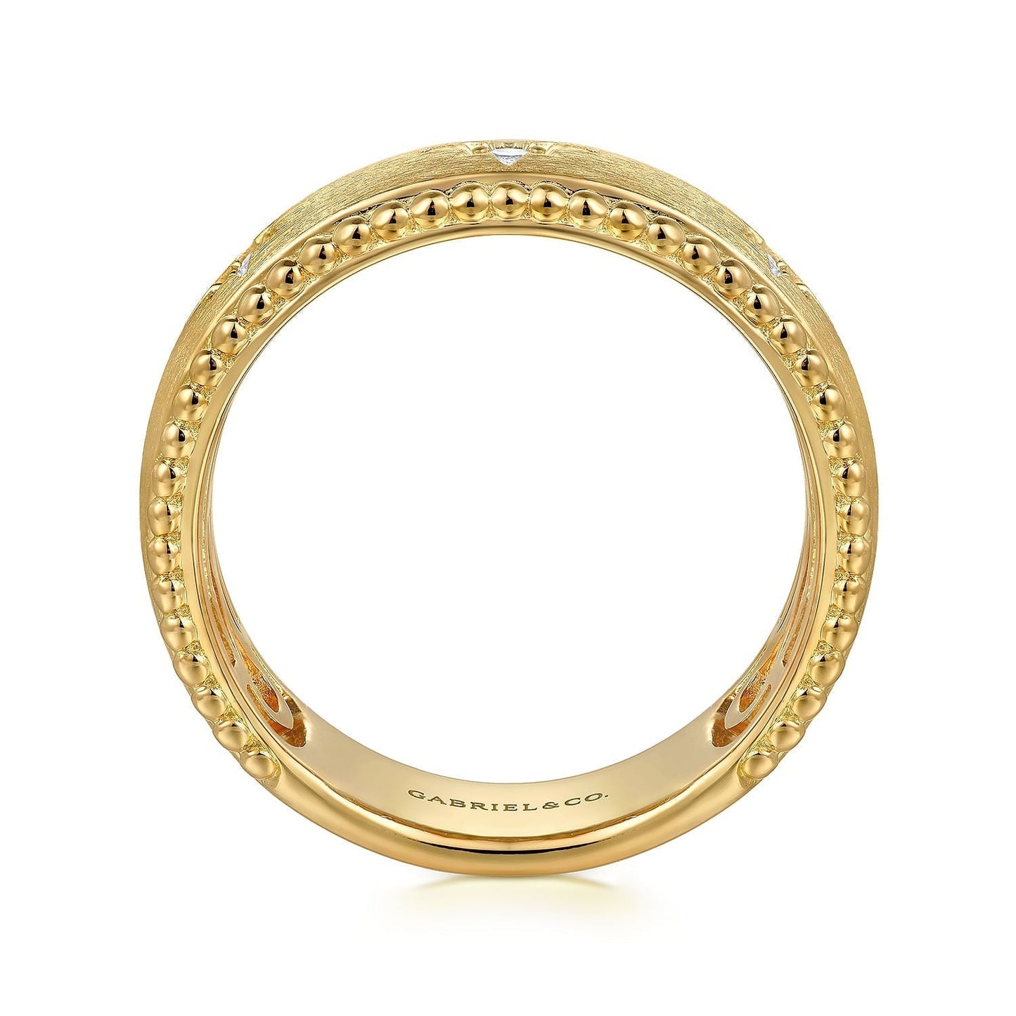 14K Yellow Gold Diamond Wide Bujukan Cigar Ladies Band LR52572Y45JJ