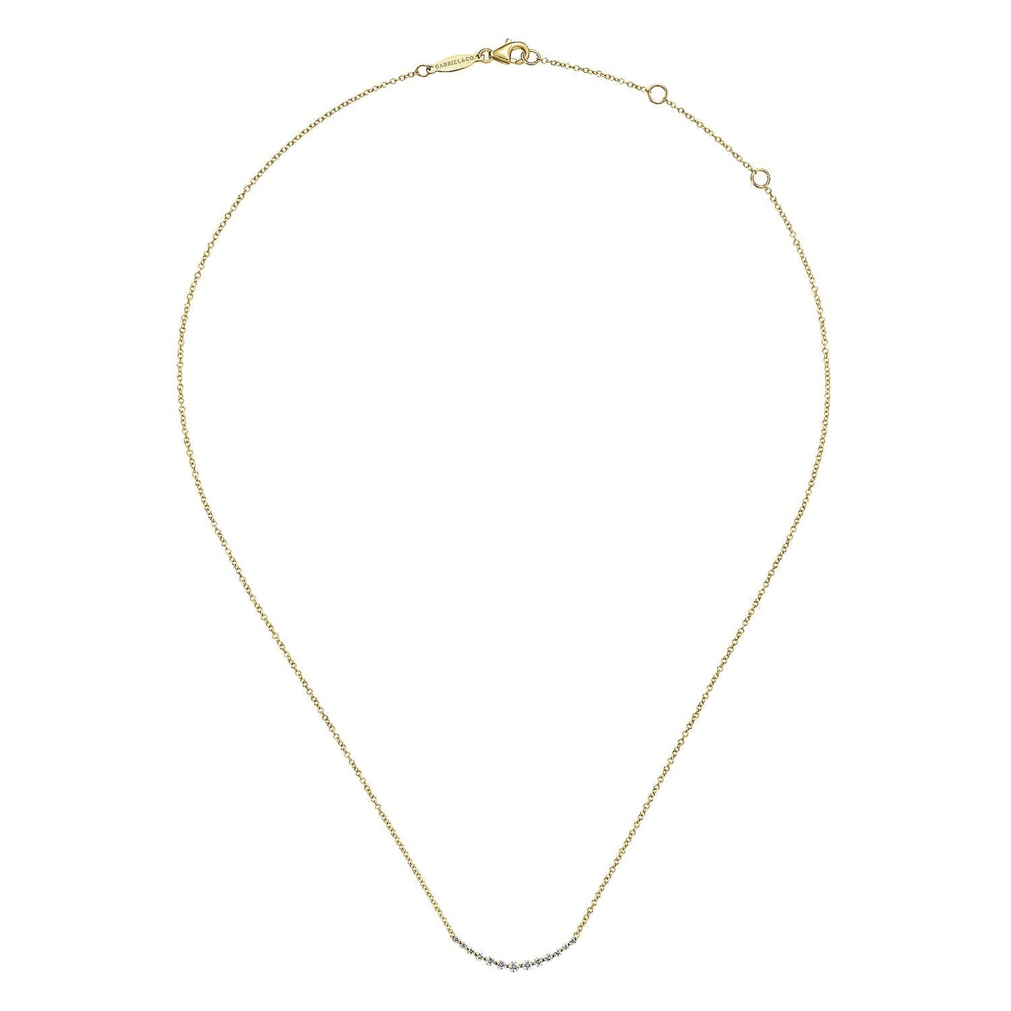 14K Yellow Gold Diamond Curved Bar Necklace NK4942Y45JJ