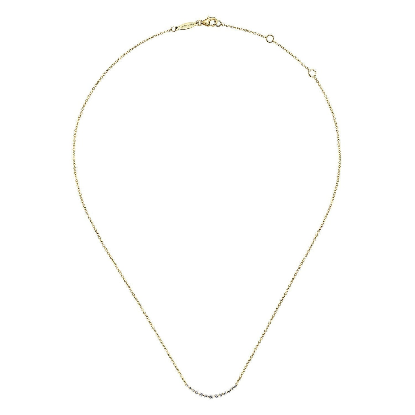 14K Yellow Gold Diamond Curved Bar Necklace NK4942Y45JJ