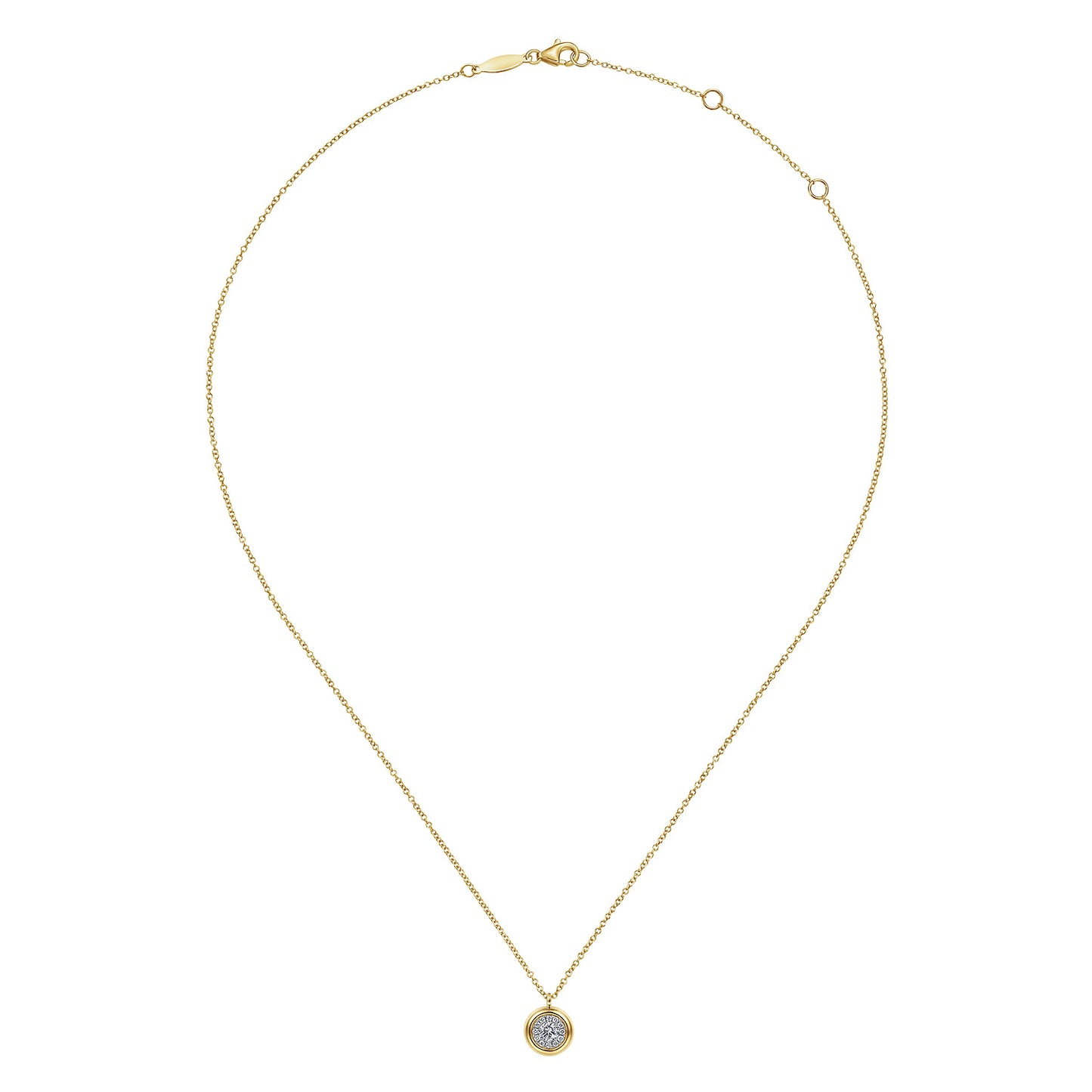 14K Yellow Gold Diamond Halo Pendant Necklace NK6617Y45JJ