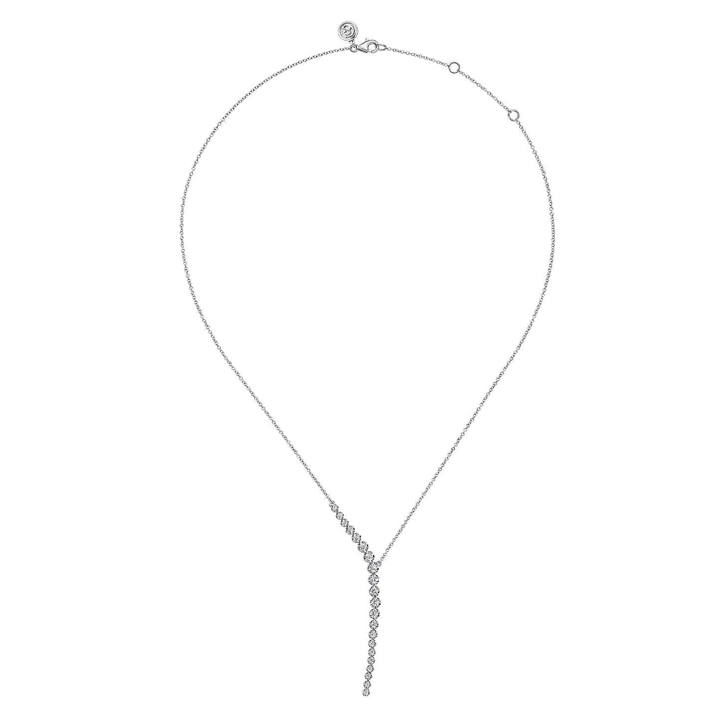 14K White Gold Diamond Y Necklace NK7580W45JJ - Dejaun Jewelers