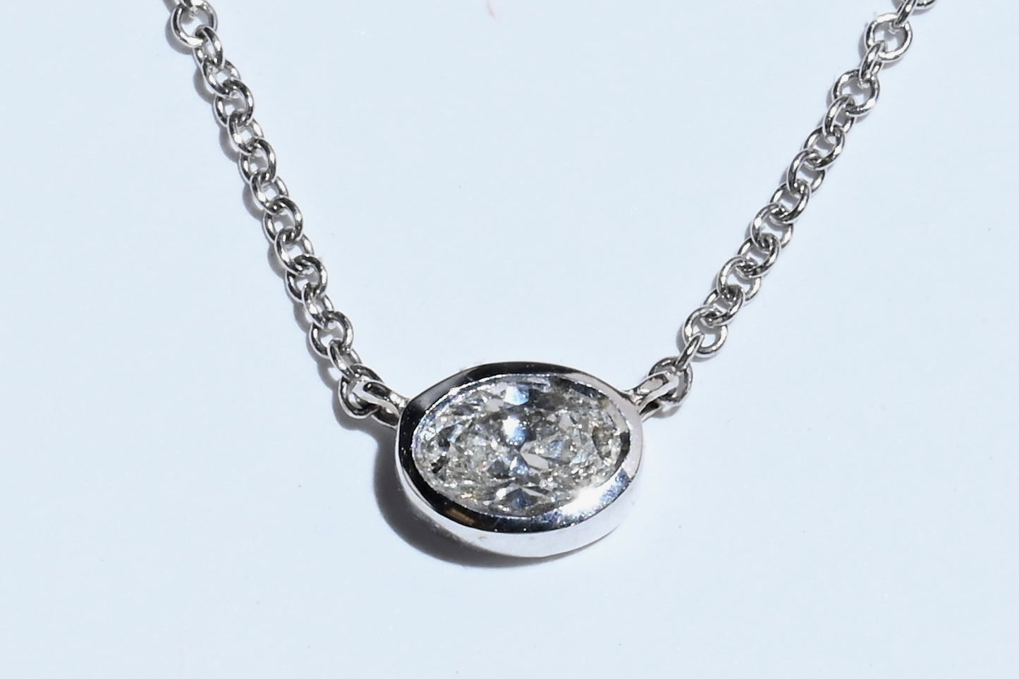 Diamond East-West Oval Pendant