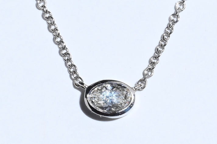 Diamond East-West Oval Pendant