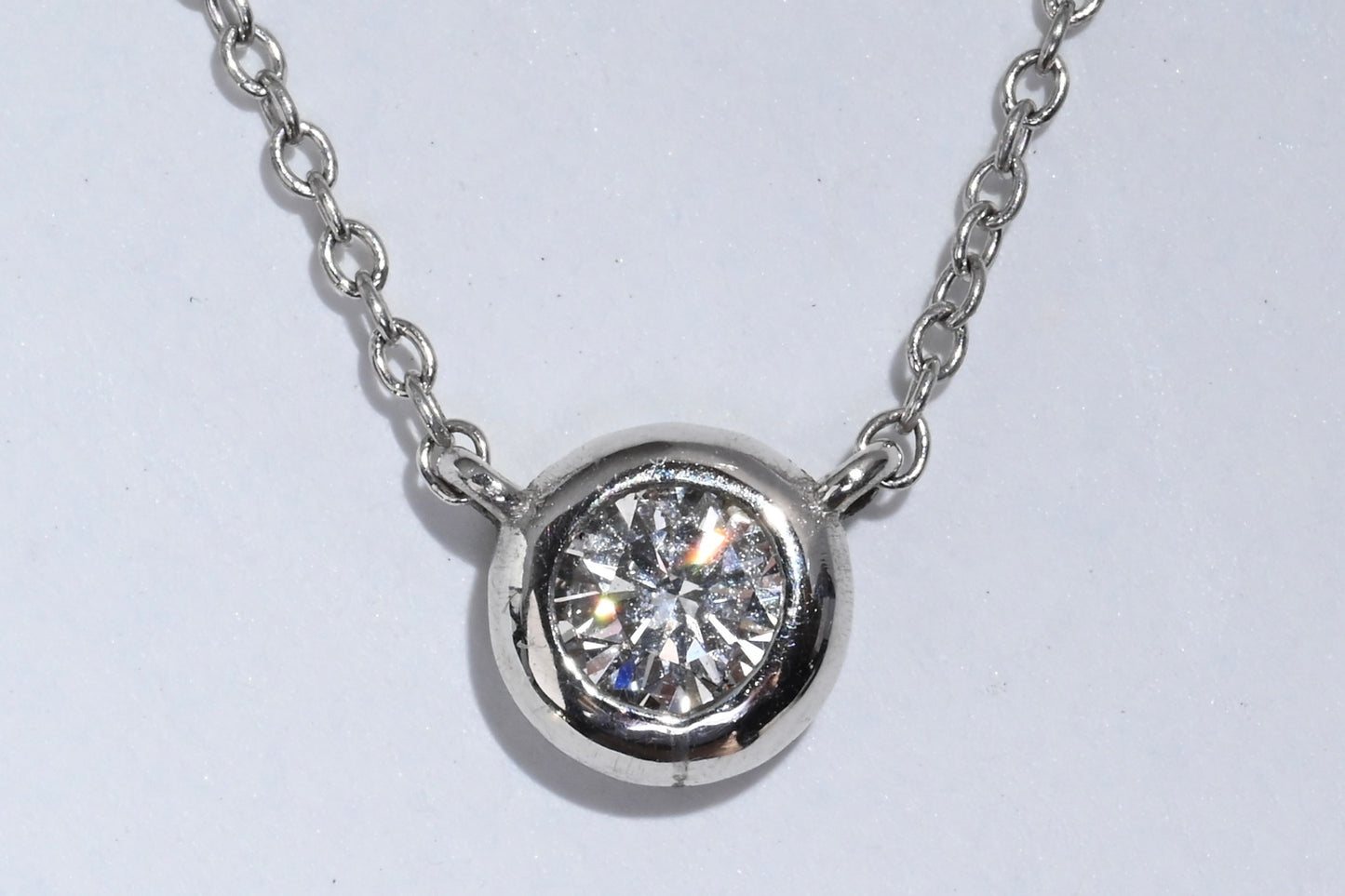 Diamond Bezel Pendant (White Gold)