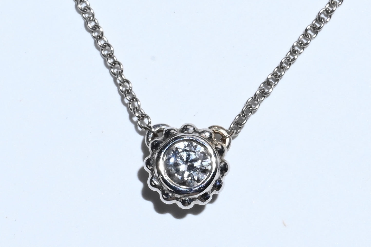 Beaded Bezel Diamond Pendant