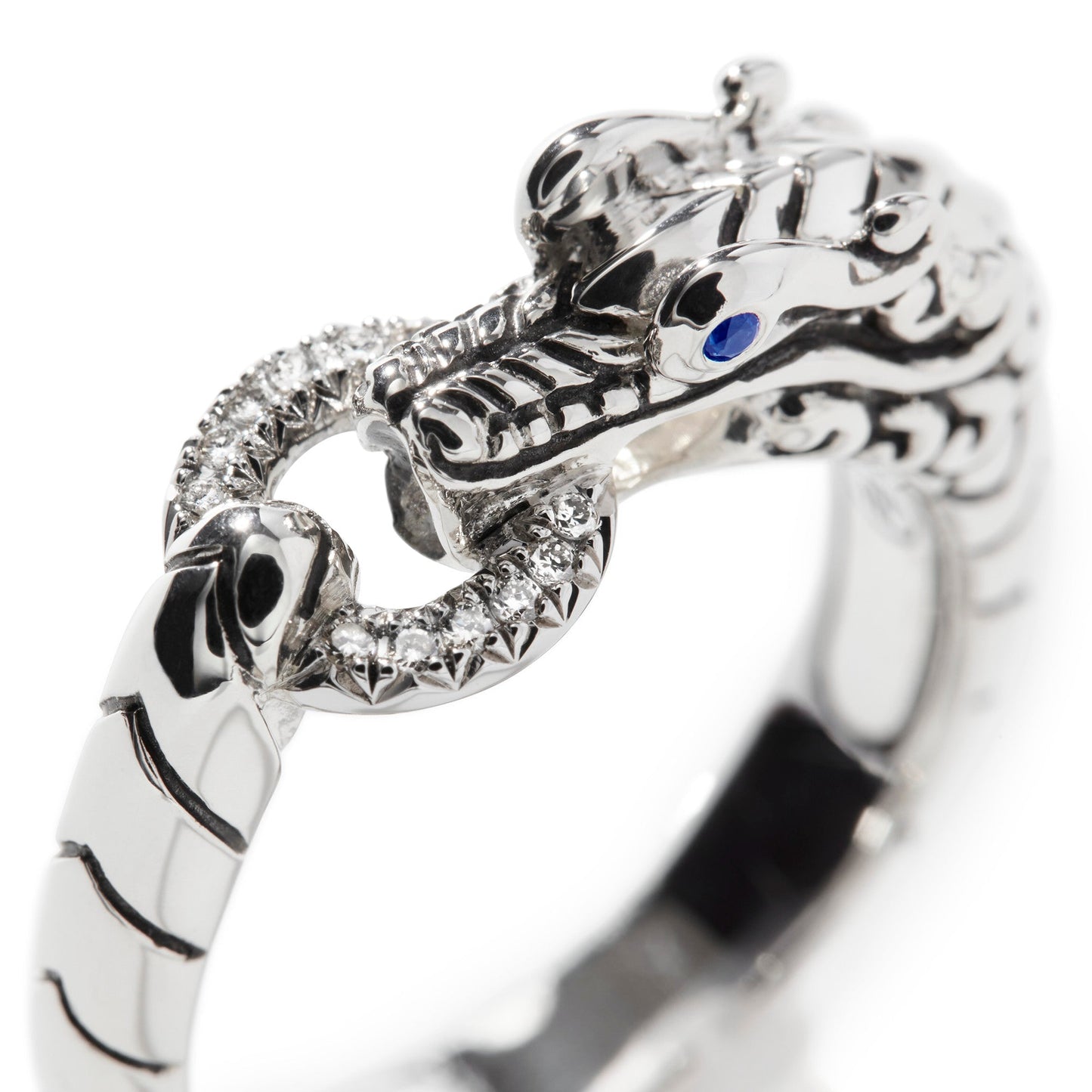 John Hardy Naga Ring, Sterling Silver, Diamonds RBP601792BSPDI