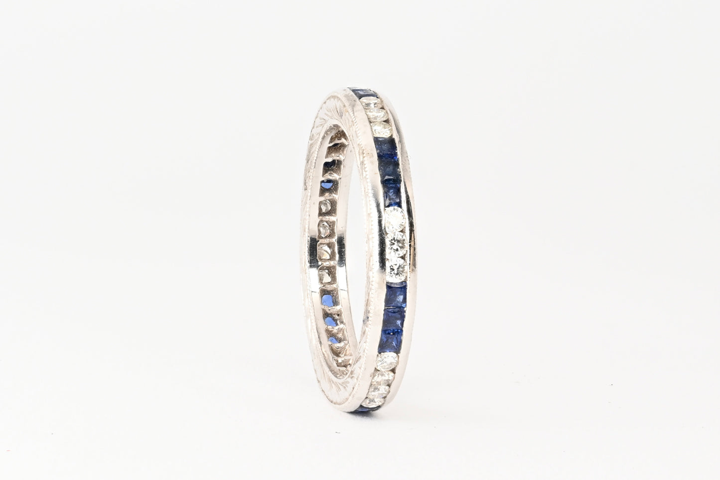 Eternity sapphire and diamond ring