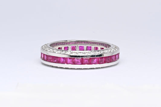Eternity ruby and diamond
