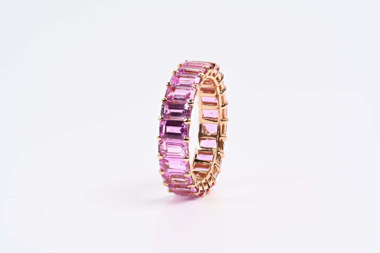 Eternity ring pink sapphires