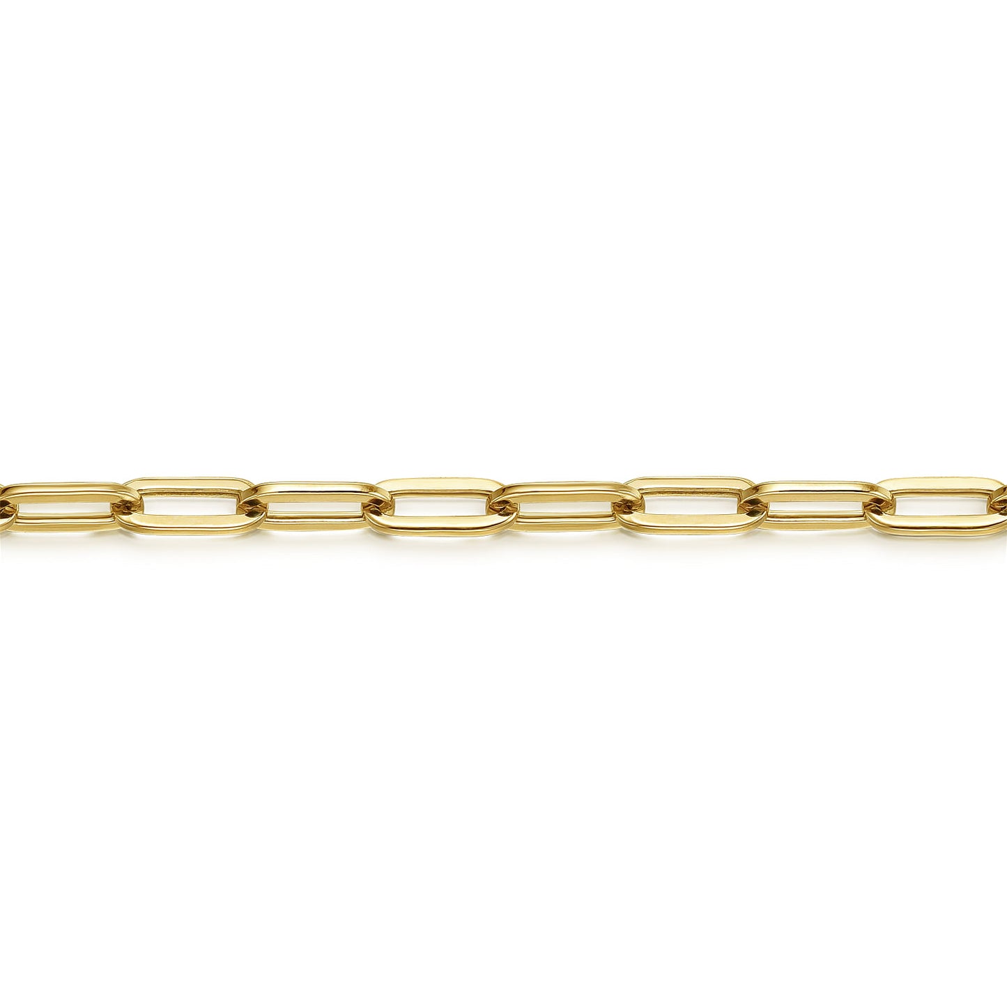 7 inch 14K Yellow Gold Hollow Paperclip Chain Bracelet TB4674Y4JJJ
