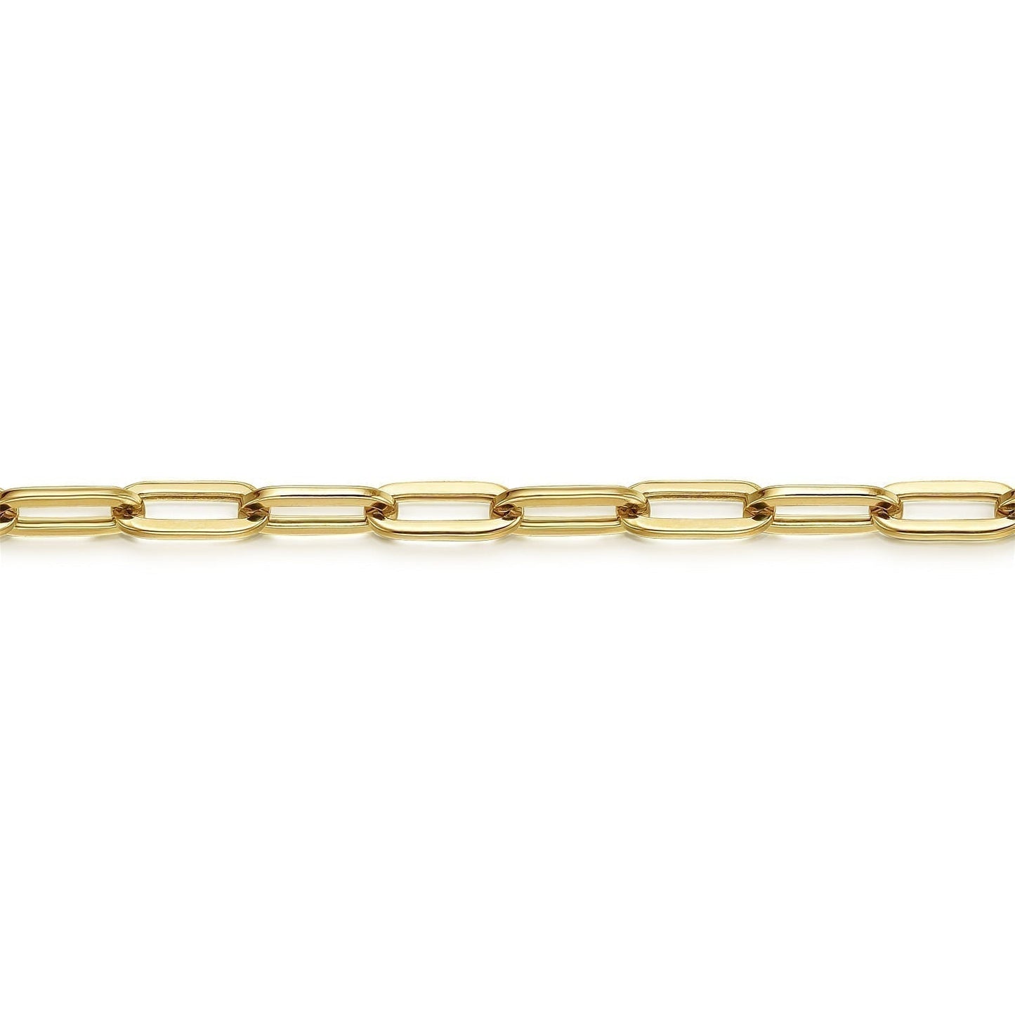 7 inch 14K Yellow Gold Hollow Paperclip Chain Bracelet TB4674Y4JJJ