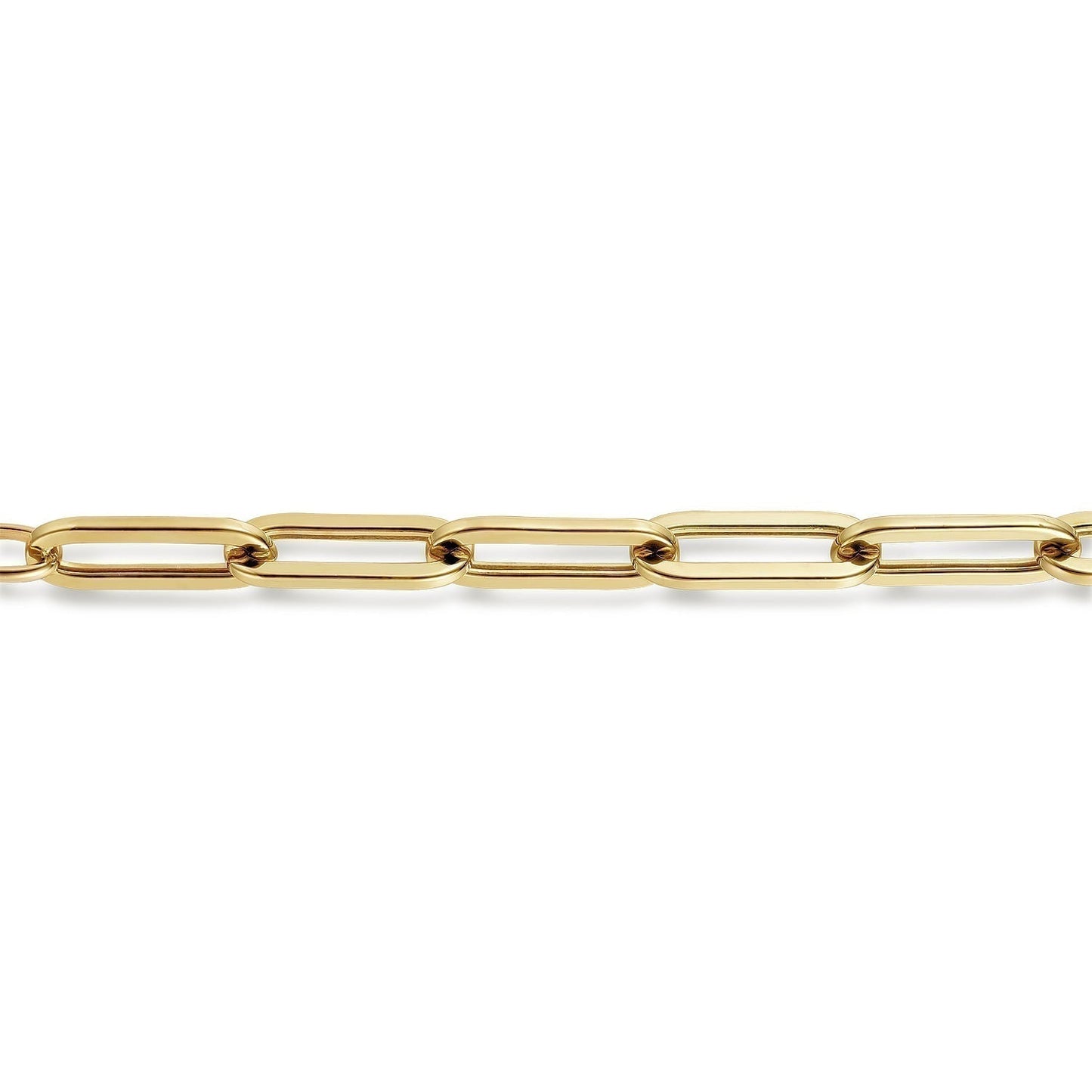 7 inch 14K Yellow Gold Hollow Paperclip Chain Bracelet TB4678Y4JJJ - Dejaun Jewelers