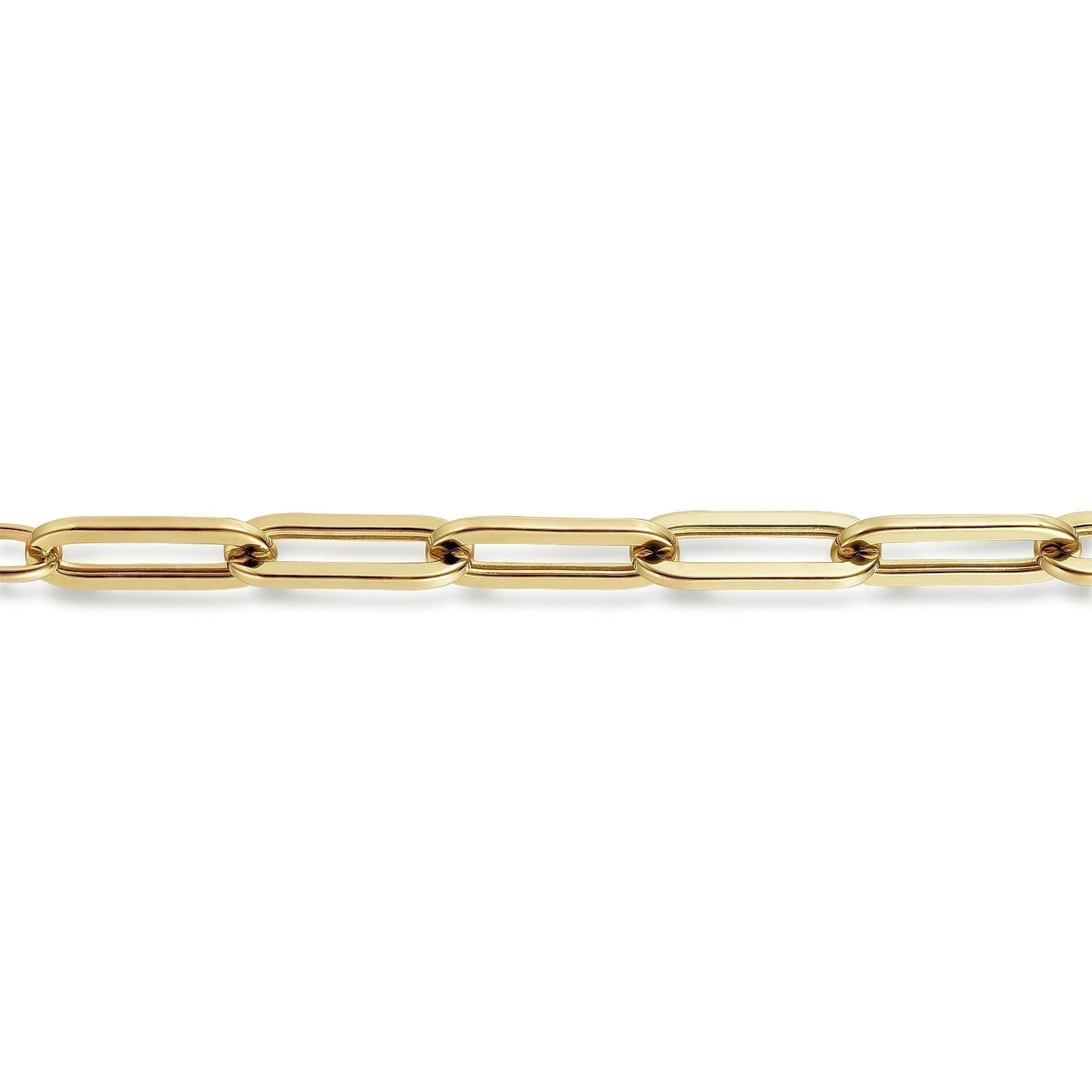 7 inch 14K Yellow Gold Hollow Paperclip Chain Bracelet TB4678Y4JJJ - Dejaun Jewelers