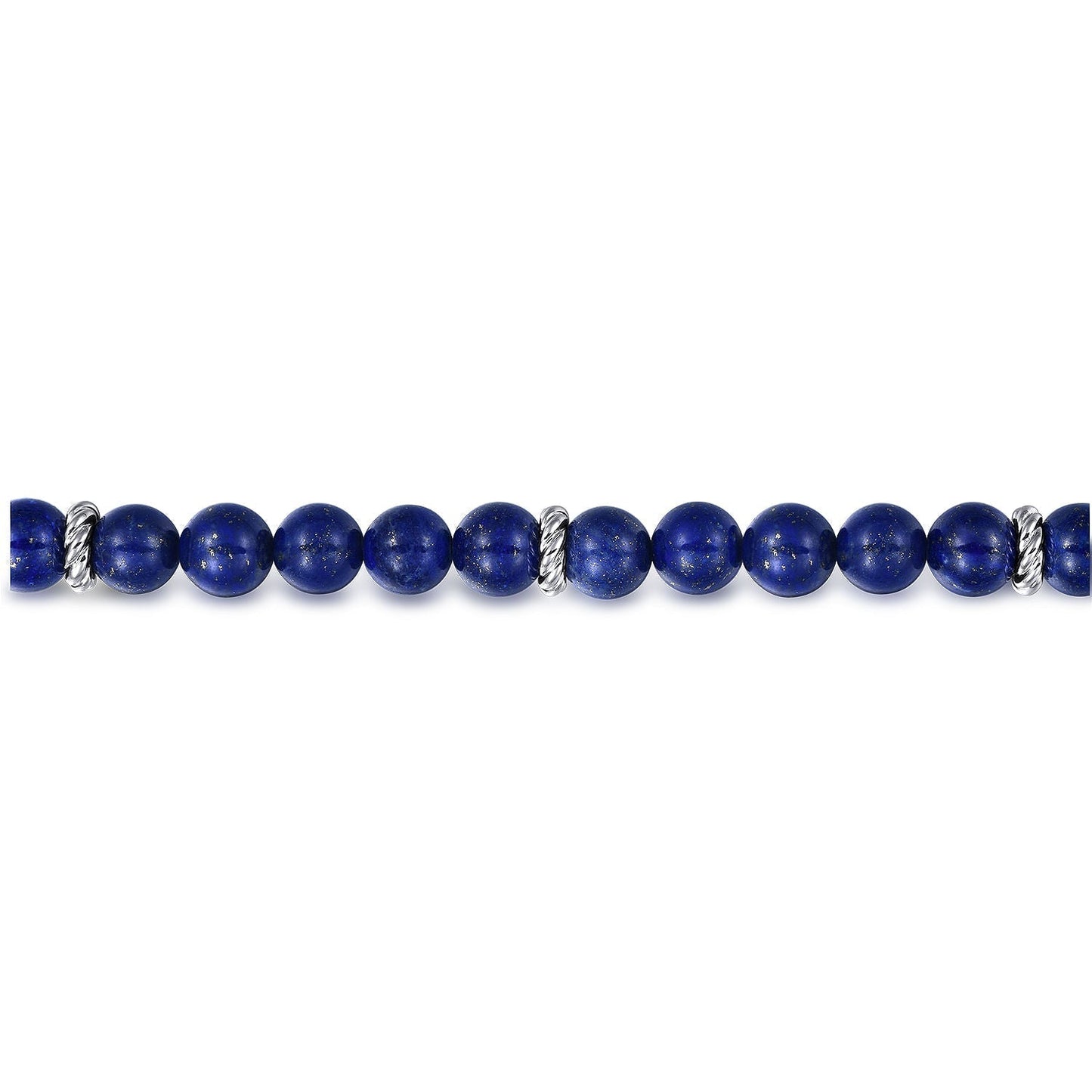 Sterling Silver and 8mm Lapis Beaded Bracelet TBM2080SVJLP - Dejaun Jewelers