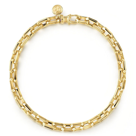 14K Yellow Gold Solid Faceted Chain Bracelet TBM4516Y4JJJ - Dejaun Jewelers