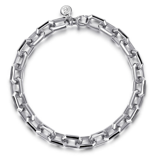 925 Sterling Silver Faceted Chain Bracelet TBM4811-85SVJJJ - Dejaun Jewelers