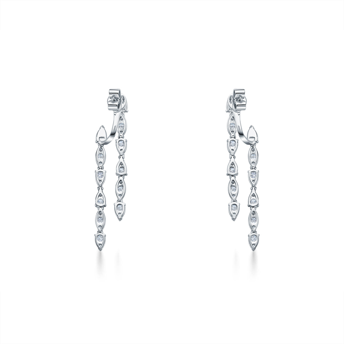 AERIAL DOUBLE DEWDROP STILETTO EARRINGS HFEAERDDS02428W