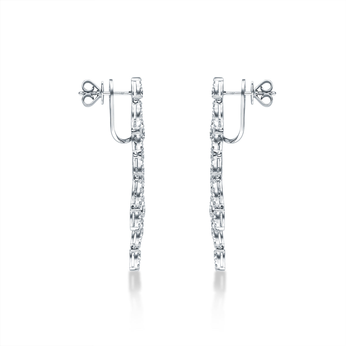 AERIAL DOUBLE DEWDROP STILETTO EARRINGS HFEAERDDS02428W