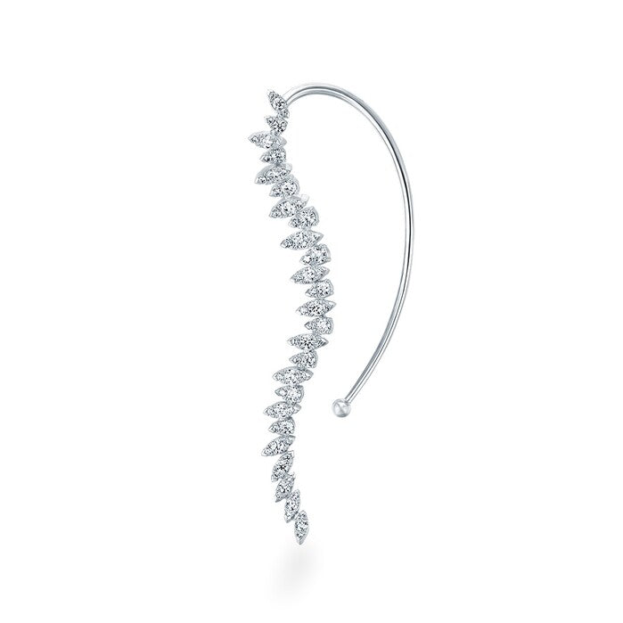 AERIAL TWISTED DEWDROP EAR CUFF LEFT HFEAERTD01338W-LEFT