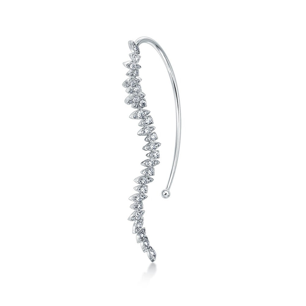 AERIAL TWISTED DEWDROP EAR CUFF LEFT HFEAERTD01338W-LEFT