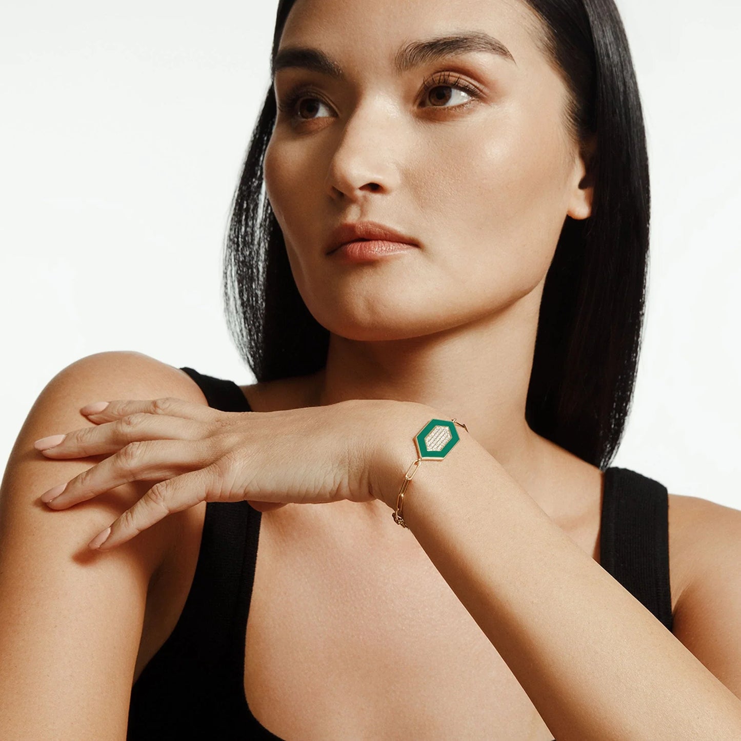 MICHAEL M Chroma Pavé Hexagon Bracelet BR492