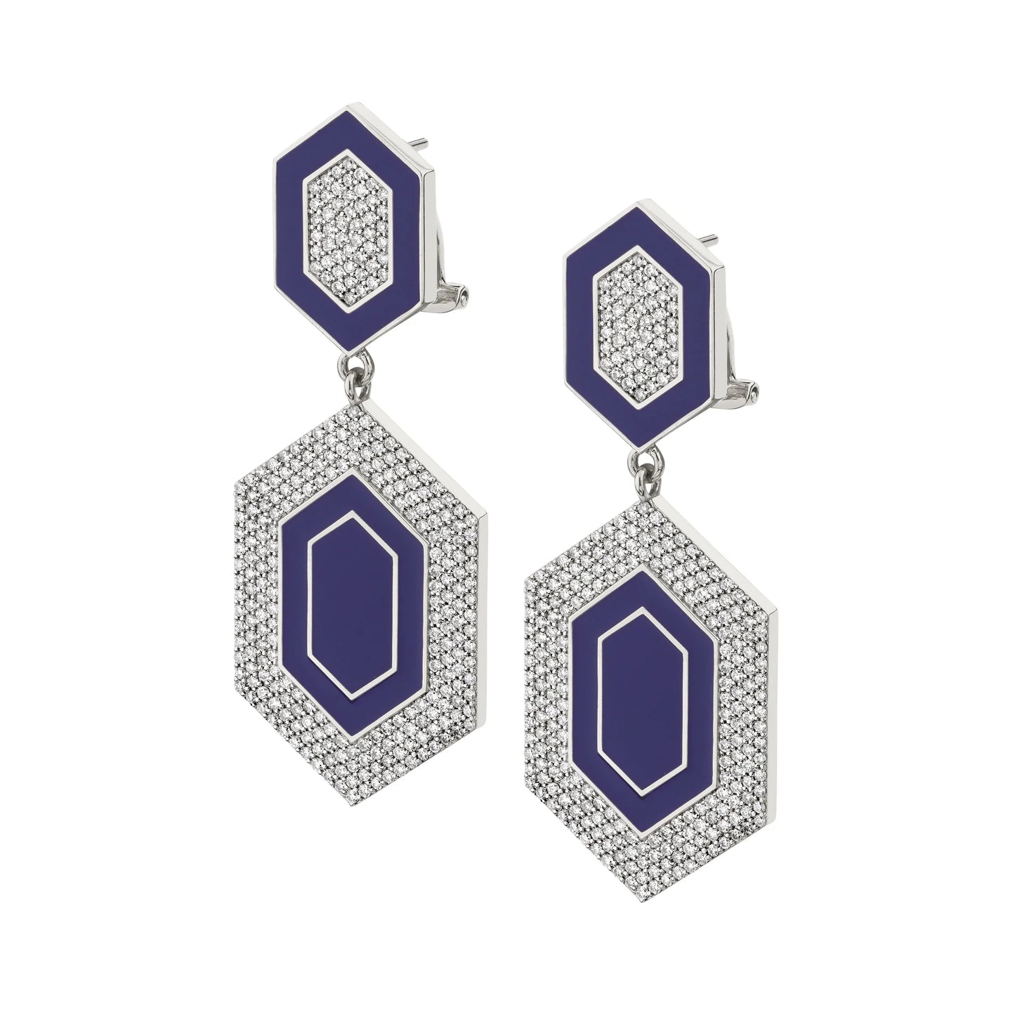MICHAEL M Chroma Pavé Hexagon Cocktail Earrings ER490