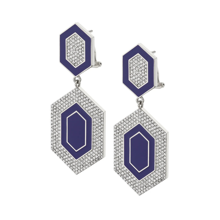 MICHAEL M Chroma Pavé Hexagon Cocktail Earrings ER490