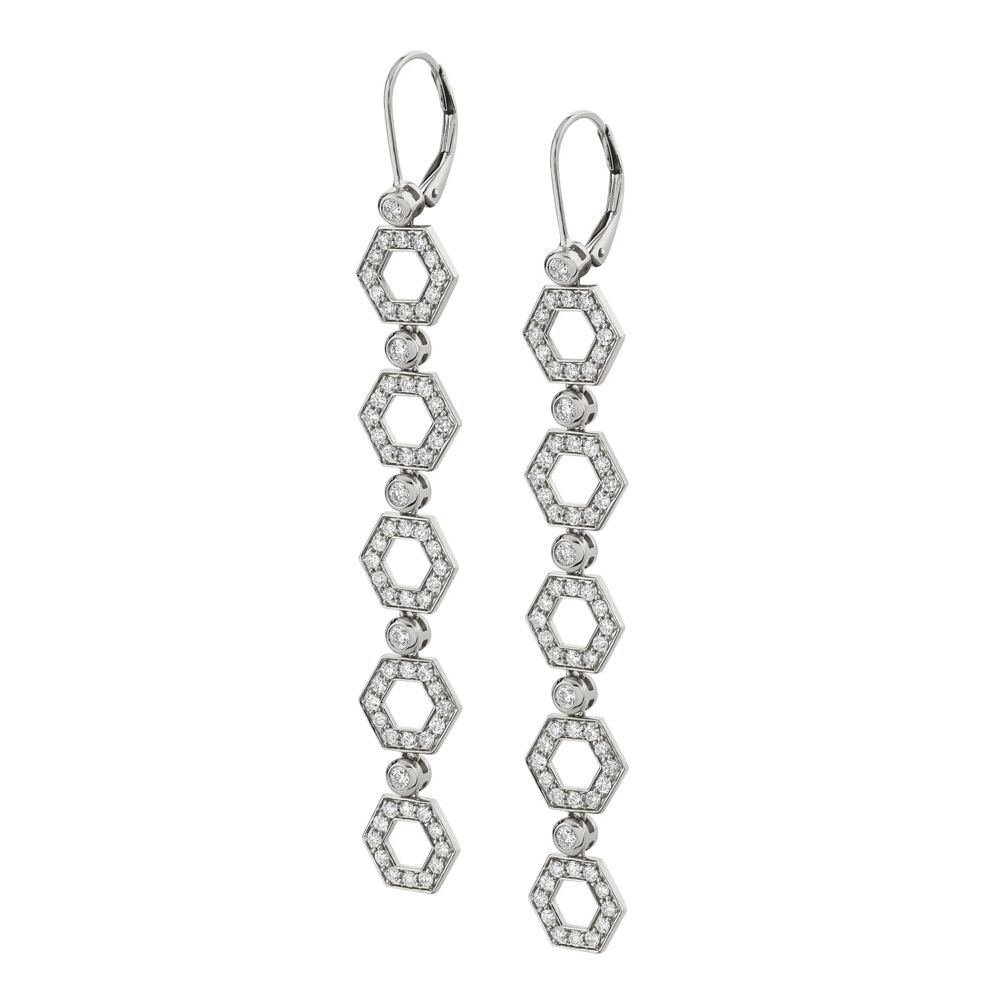 MICHAEL M Pavé Hex Long Infinity Earrings ER501