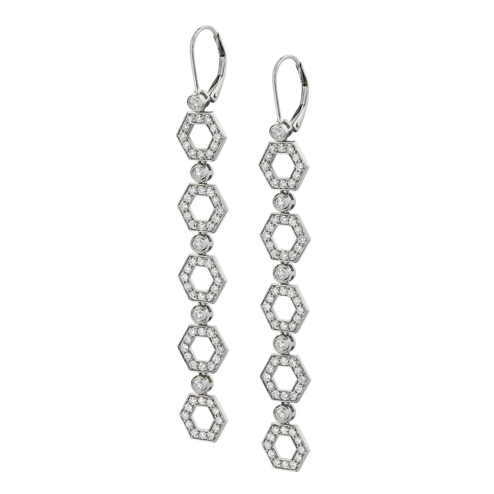 MICHAEL M Pavé Hex Long Infinity Earrings ER501