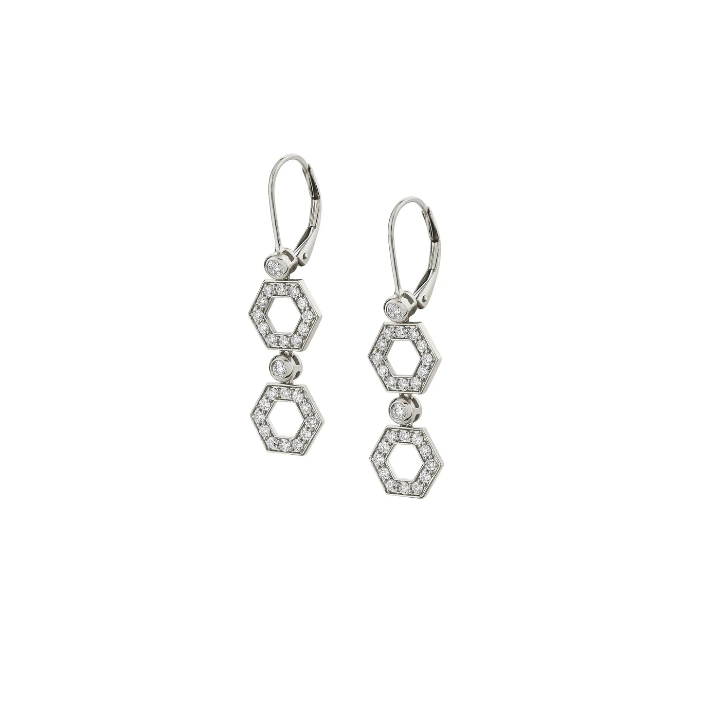 MICHAEL M Pavé Hex Short Infinity Earrings ER517