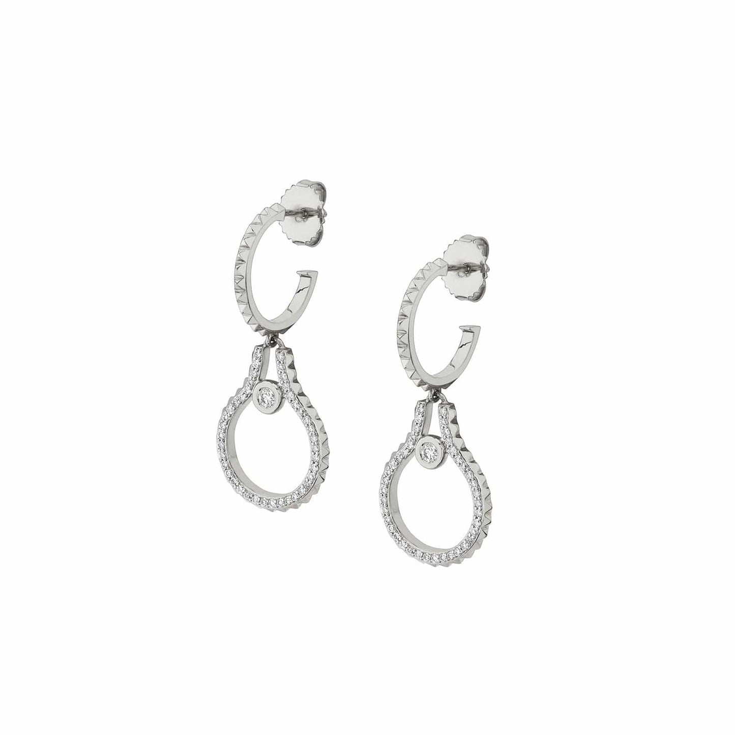 MICHAEL M Pavé Mini Signature MM Tetra Earring ER375YG